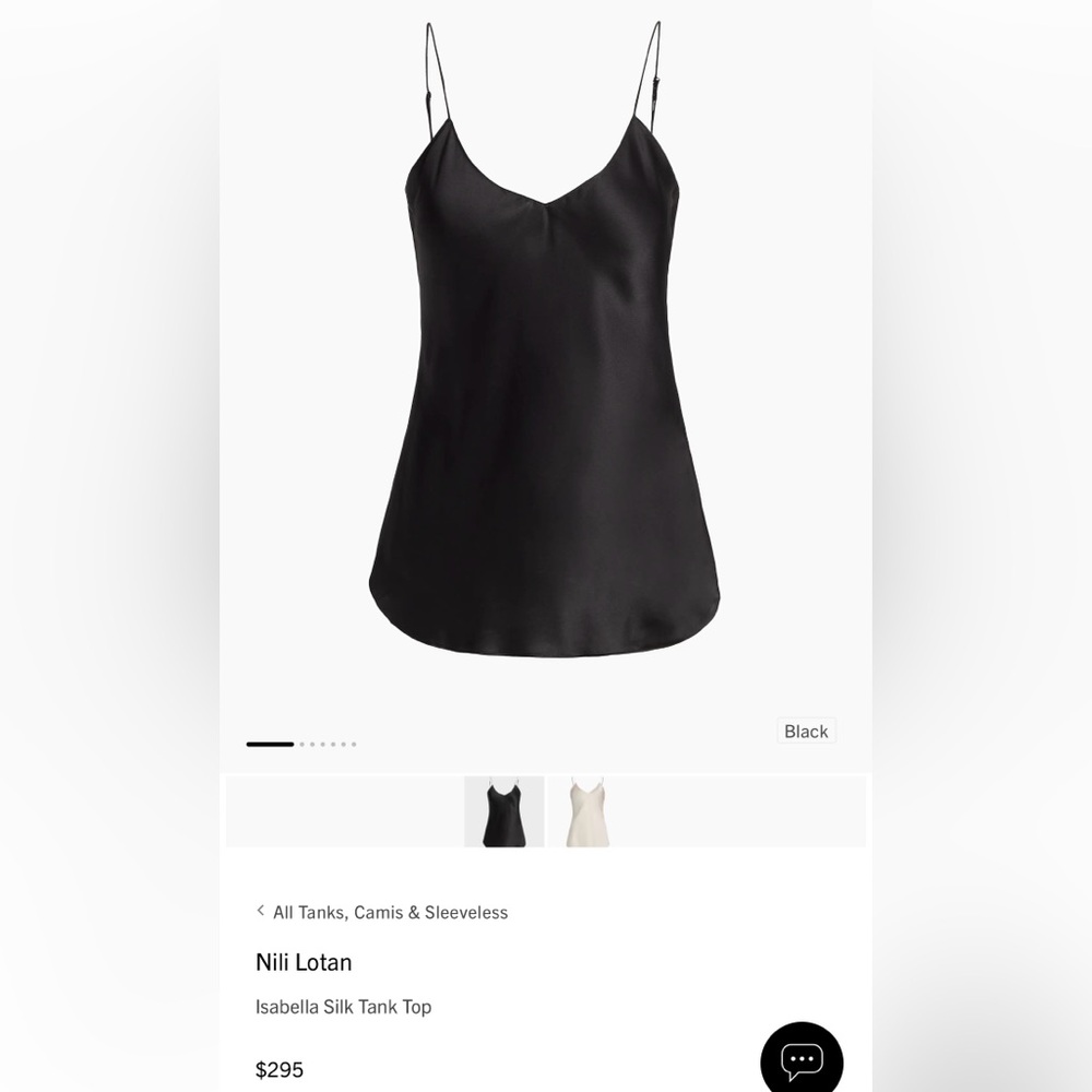 Nili Lotan Isabella Silk Cami in black - Picture 2 of 16